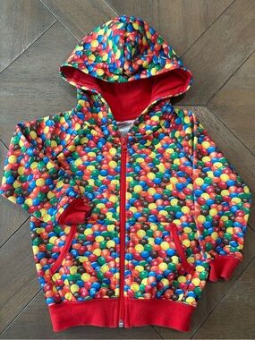 Rare m&m’s Rainbow Chocolate Candies Fleece Hoodie Toddler unisex 3T Full Zip